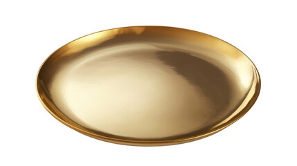golden plate isolated on white background 