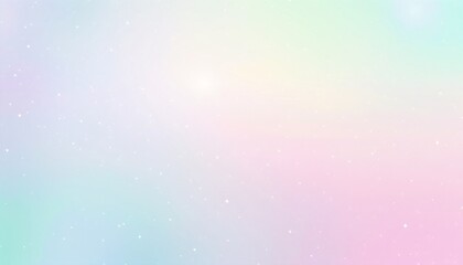 A pastel rainbow background with scattered sparkles.