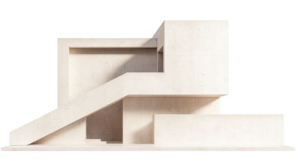 wooden staircase isolated on white background