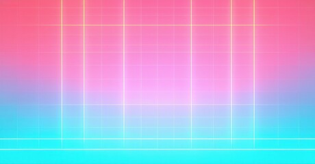 Vaporwave style gradient background pastel pink fading cyan blue fine grainy texture geometric neon grids dreamy soft glow aesthetic bright colorful design