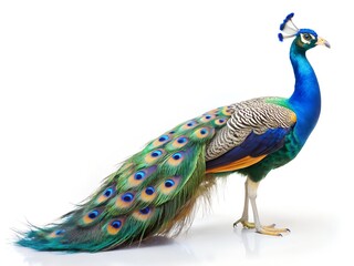 Obraz premium peacock isolated on white background