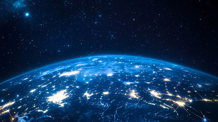 Obraz premium Earth at Night with Glowing City Lights