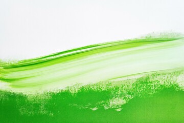 Abstract green landscape with smooth brush strokes, symbolizing nature, freshness, and tranquility in a harmonious color palette