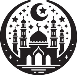 mosque vector logo icon illustration silhouette