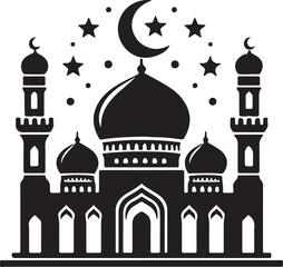 mosque vector logo icon illustration silhouette