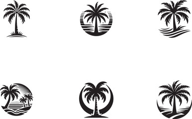 palm tree vector logo icon illustration silhouette
