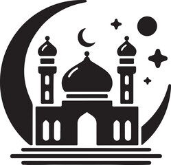 mosque vector logo icon illustration silhouette