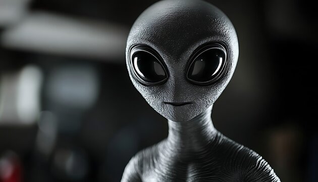 Alien staring, inside room, mysterious, thinking, gazing