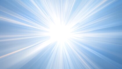 Fototapeta premium A bright blue sky with sunbeams radiating from the upper right corner.