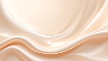 Fototapeta premium A cream-colored fabric with a smooth, flowing texture that resembles silk.