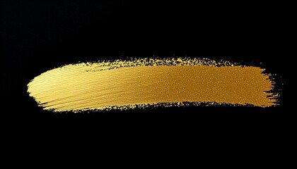 Gold paint brush strokes on black background.