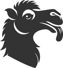 Camel with its tongue sticking out animal vector silhouette © LUTHFAN NAHAR LABONY