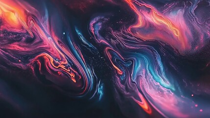 Obraz premium vibrant swirl of colors blend together in abstract cosmic dance mesmerizing visual texture
