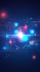 Obraz premium vibrant display of interconnected digital data and flowing streams of technological light innovation