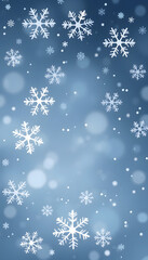 Fototapeta premium Winter snowflakes background, simple style. with white shades