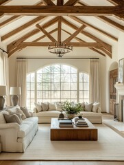Fototapeta premium A Beautiful Living Room Decorated With Classic Interiors
