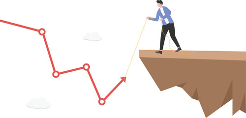 Businessmen solve company business problems to help businesses survive crisis and succeed.

