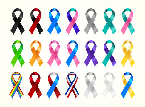 Awareness Ribbon Bundle &ndash; Multicolor Support Symbols for Causes, Charity, and Health Advocacy