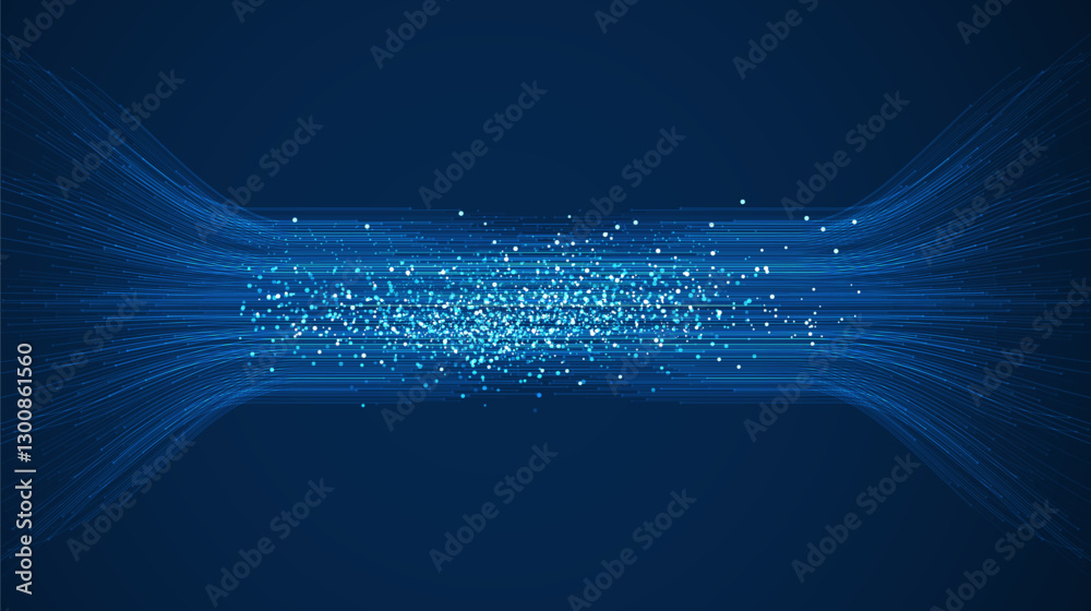 Poster big data visualization. social network, financial analysis of complex databases. data mining. vector