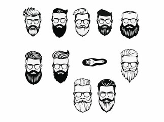 Hipster Haircuts and Beards Vector Bundle