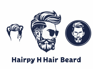 Fashionable Male Hairstyle and Beard Graphics