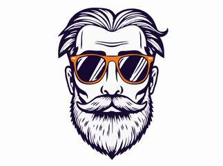 Fashionable Male Hairstyle and Beard Graphics