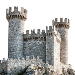 old castle on white background