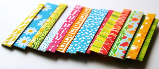 Vibrant Colorful Patterned Paper Strips