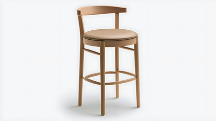 A wooden chair with a brown seat and back. generated using AI