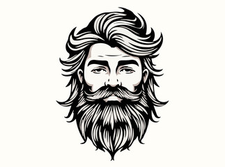 Contemporary Hair and Beard Design Illustrations