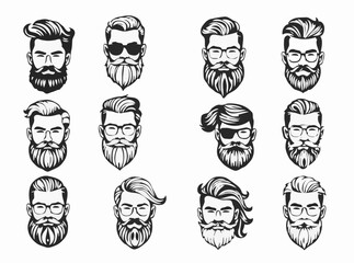 Variety of Stylish Beard and Hair Designs Bundle