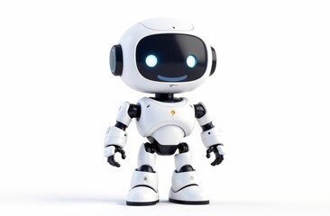 Cute futuristic robot with led screen and modern design