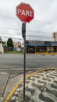 Suzano, Sao Paulo - Brazil - february 17, 2024: Traffic signs in the city of Suzano indicating what is permitted