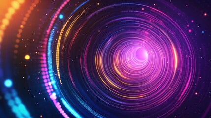 Vibrant Energy Swirls: A Mesmerizing Digital Visualization of Colorful Circular Patterns