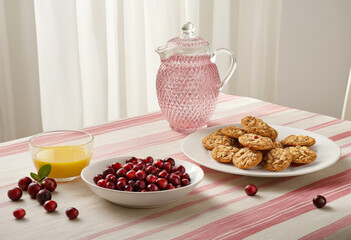 Sunny Morning Tablet A Plate of Cranberry Tapas Breakfast