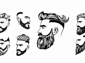 Digital Art Compilation of Men's Hairstyle and Beard
