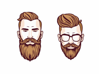 Versatile Vector Set for Men's Hair and Beard Styles