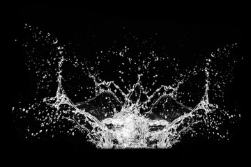 Dynamic Splash of Water in High-Speed Photography Capturing Motion and Energy on a Black Background