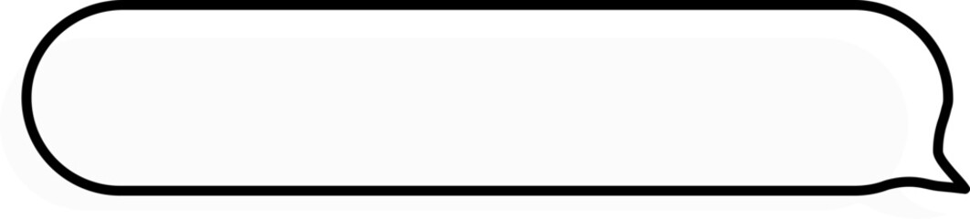 Obraz premium Rectangular speech bubble with side tail – outline vector