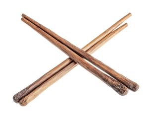 Wooden sticks arranged in a cross pattern for crafting and decoration use in contemporary home decor projects, cut out