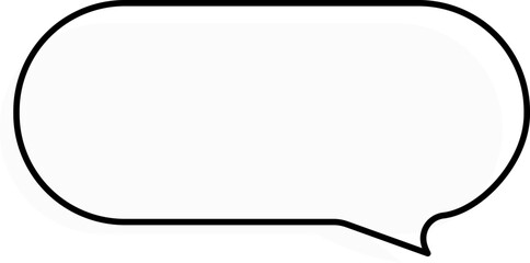 Rectangular speech bubble with side tail – outline vector