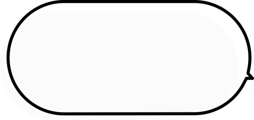 Rectangular speech bubble with side tail – outline vector