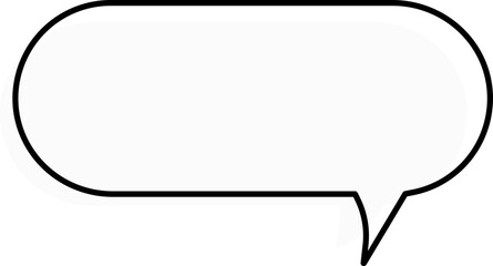 Rectangular speech bubble with side tail – outline vector