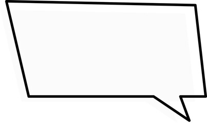 Rectangular speech bubble with side tail – outline vector