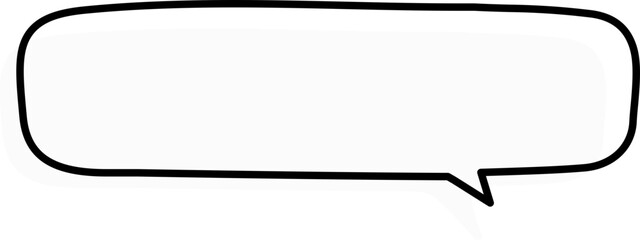 Rectangular speech bubble with side tail – outline vector