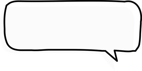 Rectangular speech bubble with side tail – outline vector
