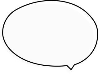 Rectangular speech bubble with side tail – outline vector