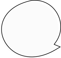 Rectangular speech bubble with side tail – outline vector