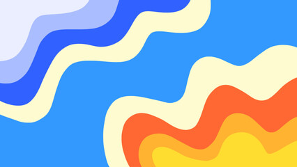 Colorful wave abstract background vector illustration with retro concept