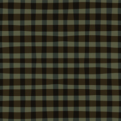 Hand drawn checkered pattern with frequent vertical and horizontal stripes in varying shades of green